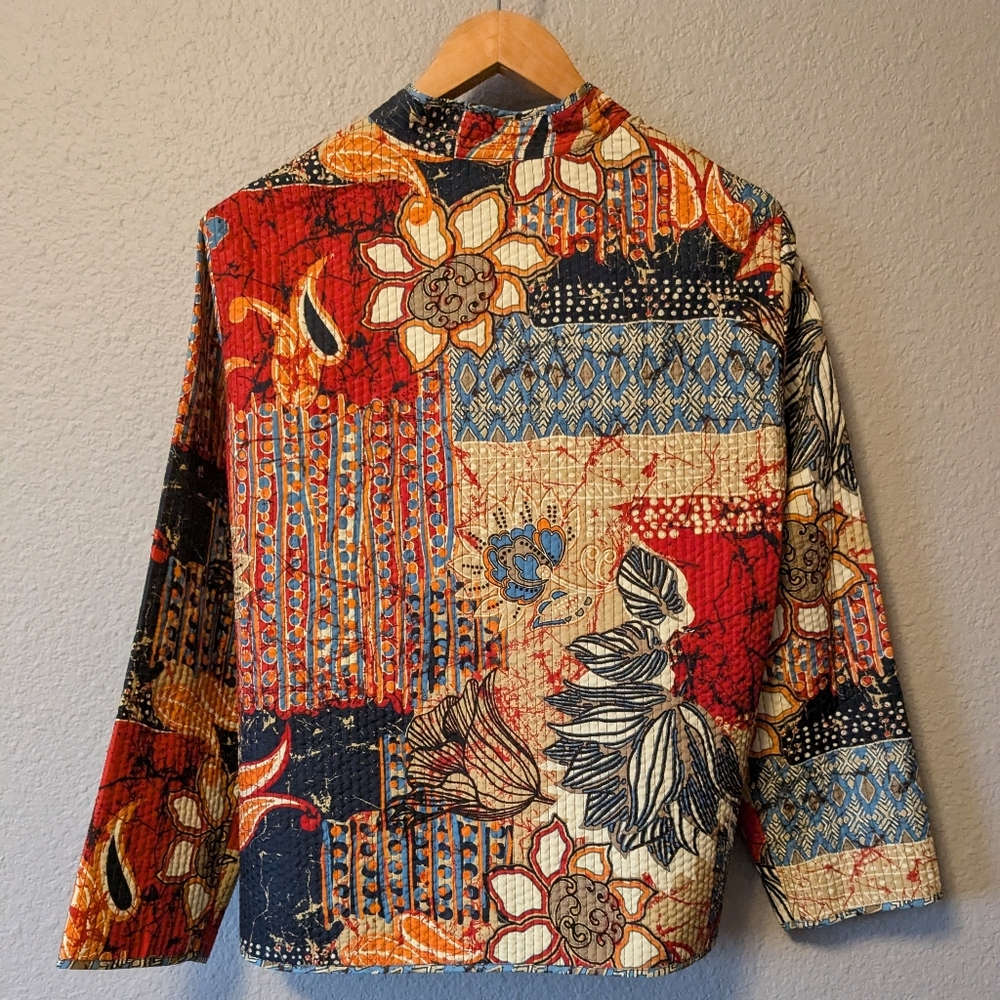 Alfred Dunner Patchwork Jacket Open Front Multico… - image 5